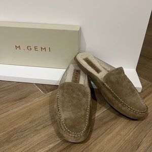 M. Gemi Felize Shearling suede Mule Slide Loafer - size 38.5